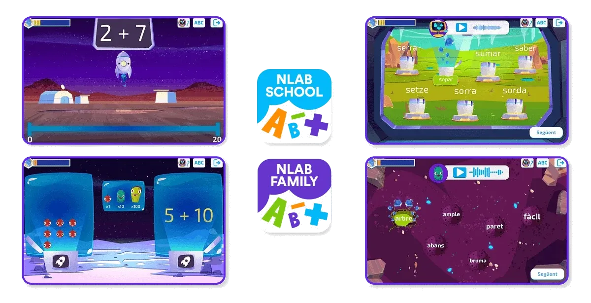 Activitats de matemàtiques i lectura de l’app en tauleta