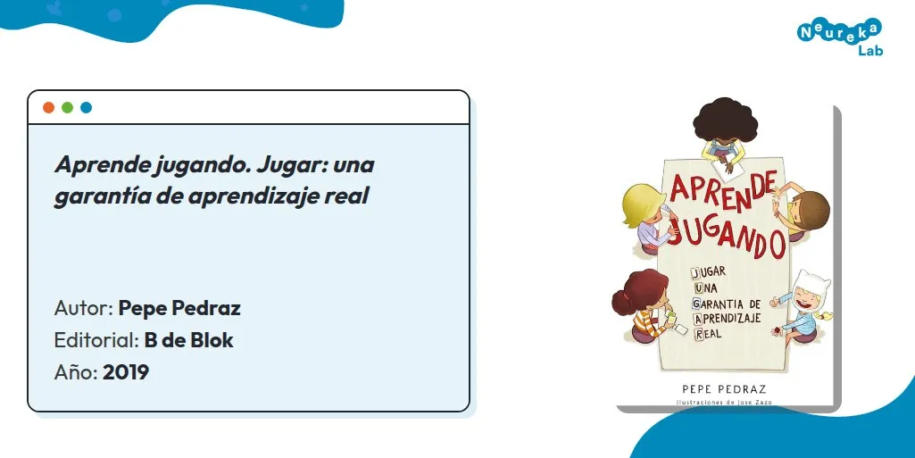 Ficha y portada de «Aprende jugando», de Pepe Pedraz (B de Blok, 2019).
