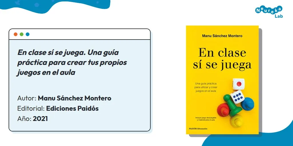 Ficha y portada de «En clase sí se juega», de Manu Sánchez Montero (Ediciones Paidós, 2021).