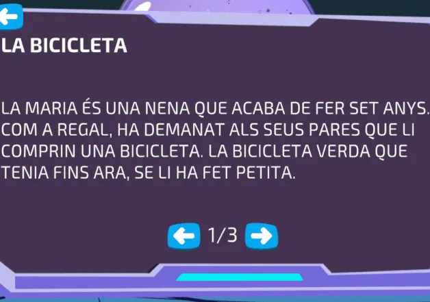 Prova de lectura NeurekaLec: llegir un text breu, «La bicicleta»