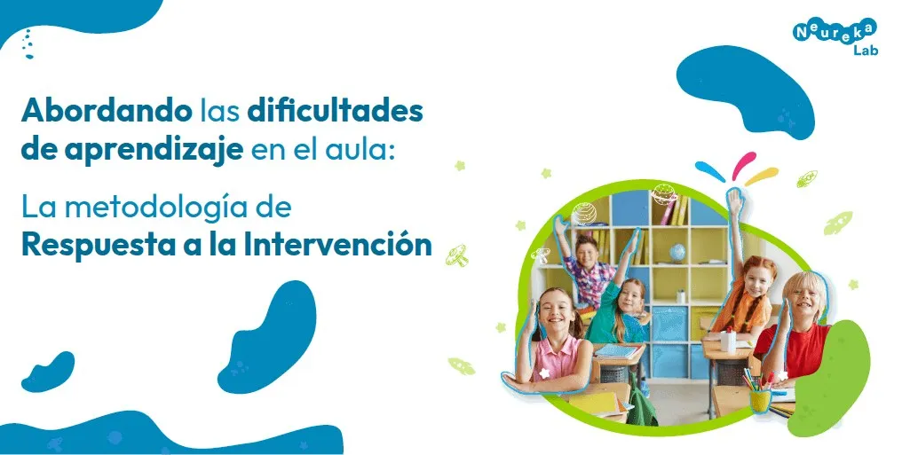 Alumnos levantando la mano en clase; título sobre abordar las dificultades de aprendizaje con la Respuesta a la Intervención